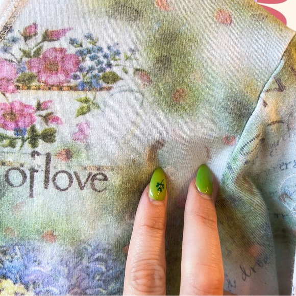 Vintage Studio Gem Q bejeweled garden patio shirt - Picture 3 of 6